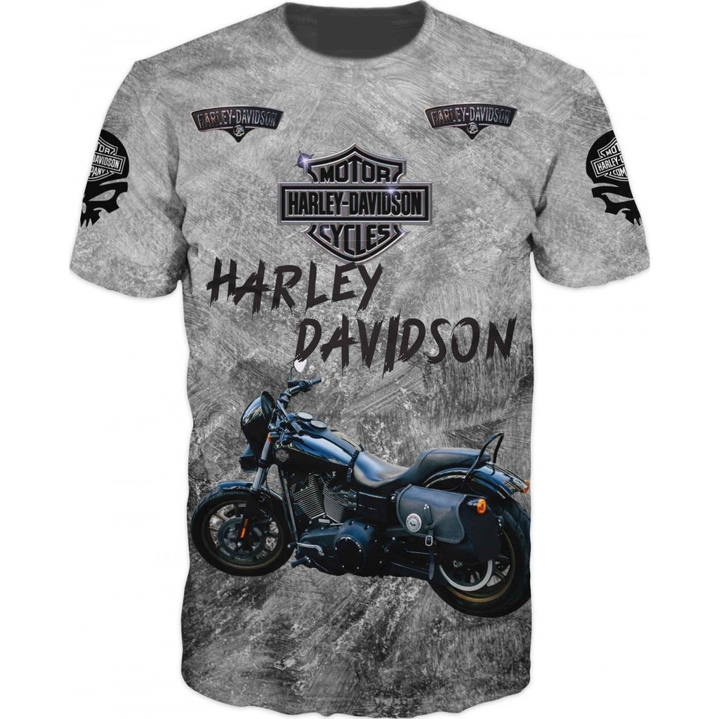 HARLEY DAVIDSON 2024 時尚哈雷戴維森摩托車圖案 T 恤手工街頭 T 恤