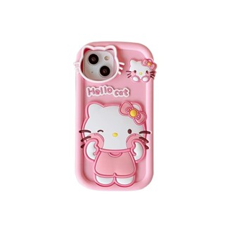 適用於 iPhone 15 14 13 12 11 Pro MAX Xs XR X 卡哇伊女孩 Hello Kitty