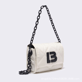 Bimba 潮牌賓巴羽絨材質斜揹包 鏈條兩用腋下包