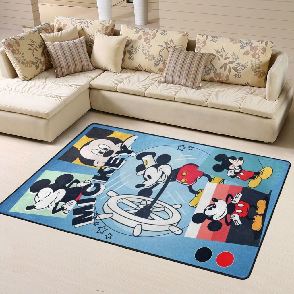 米老鼠地毯 160*120cm 室內客廳墊防滑家居裝飾地板地毯時尚耐用柔軟