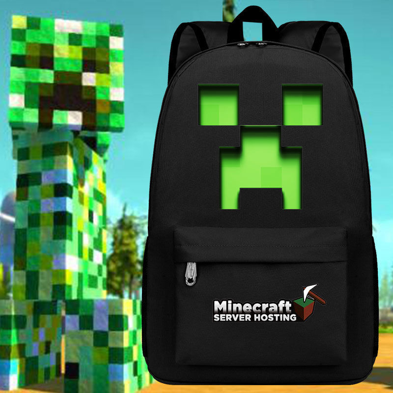 NBEJ Minecraft 麥塊 我的世界 後背包 周邊 男女 學生書包 苦力怕 書包 末影人 大容量背包電腦包