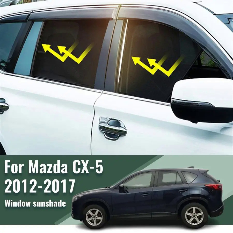 MAZDA 馬自達 CX-5 CX5 2012-2017 側窗遮陽板磁性汽車遮陽板前後擋風玻璃框架窗簾護罩的汽車遮陽板
