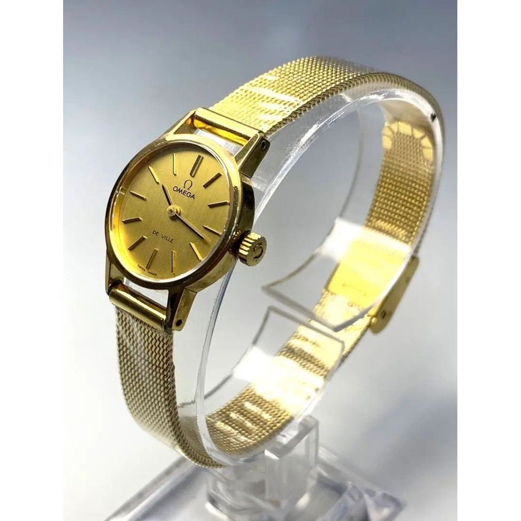 OMEGA 歐米茄 錶帶 手錶 DE VILLE 古董 金色 非原廠 手動上鍊 日本直送 二手