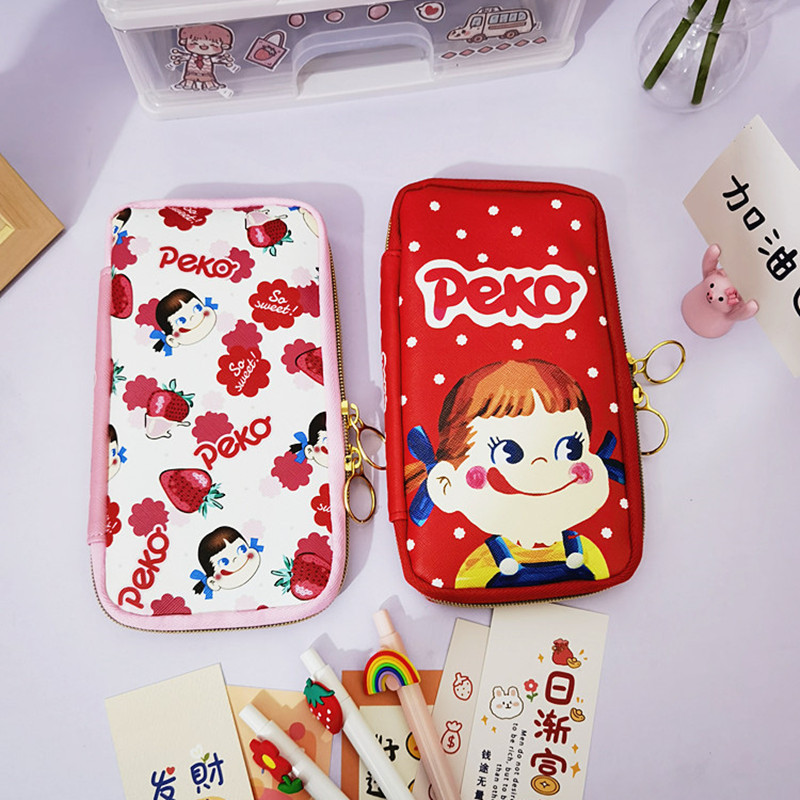 熱賣日本新款可愛卡通不二家牛奶妹大容量筆袋學生個性多功能文具盒