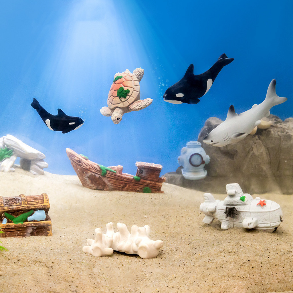 創意仿真鯨魚 海龜 水族魚缸海底造景 微景觀擺件 園藝裝飾DIY裝飾配件 迷你小擺件