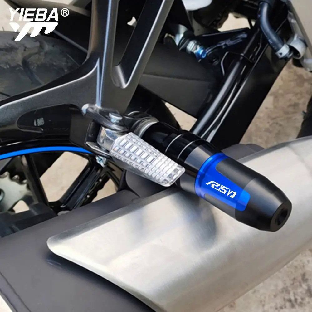 山葉 適用於 Yamaha R15 V3 2019 2020 2021 摩托車 CNC 配件排氣框架滑塊防撞墊防墜落保護
