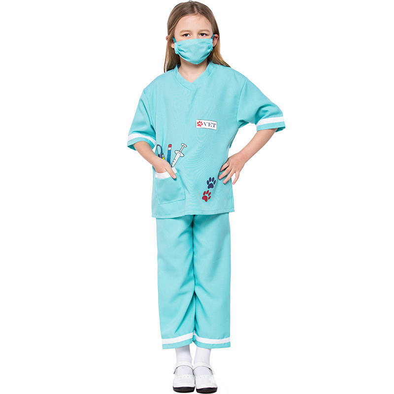 六一兒童節獸醫表演服 兒童醫生職業體驗遊戲服 兒童服裝 角色扮演 兒童造型 表演服