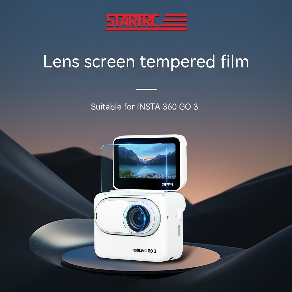 STARTRC適用Insta360 GO 3相機鏡頭鋼化膜螢幕防刮花高清配件