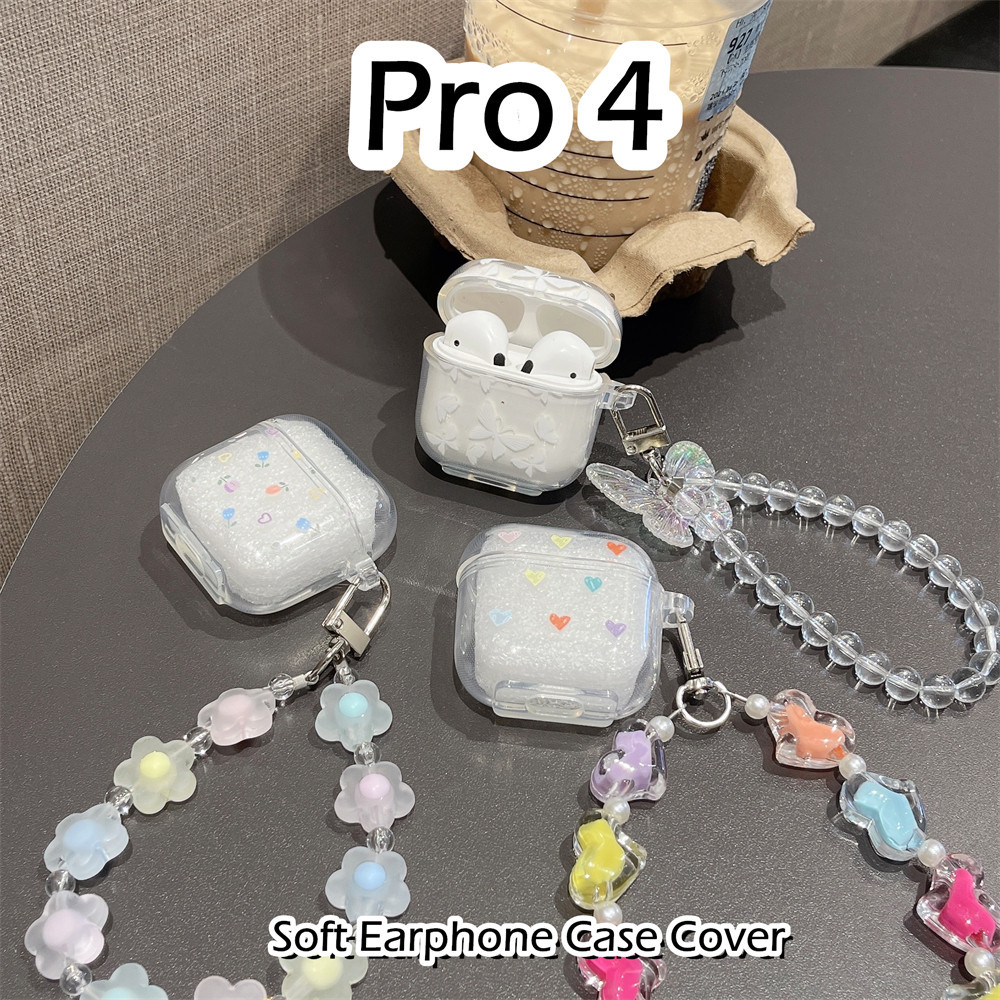 【imamura】適用於 Pro 4 Case 彩色全屏愛心圖案軟矽膠耳機套外殼保護套