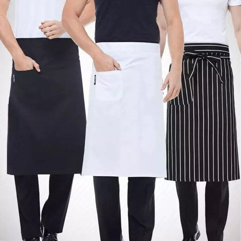 【尊貴】廚師圍裙男半身餐廳後廚房工作圍裙廚師專用圍腰半截A+