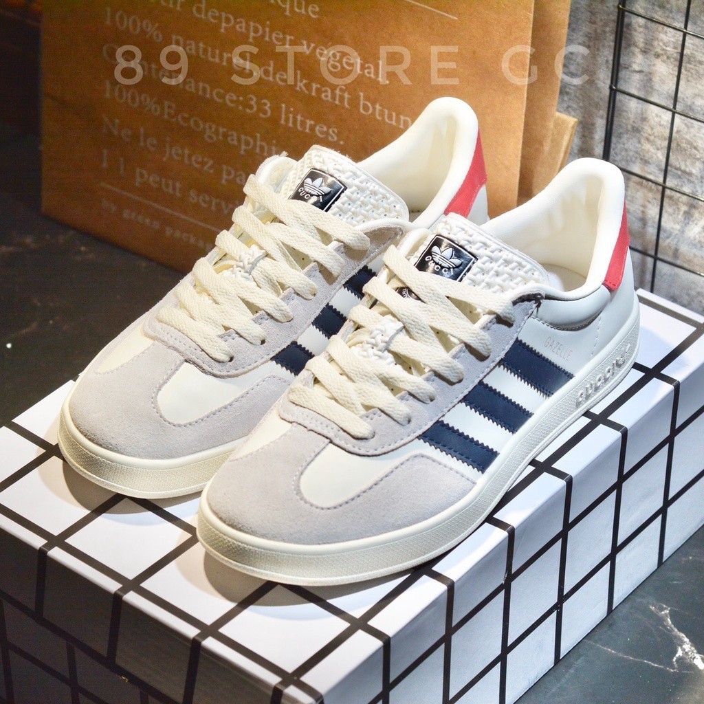 愛迪達 古馳 Gucci X Adidas Originals Gazelle hq8853 皮革運動鞋