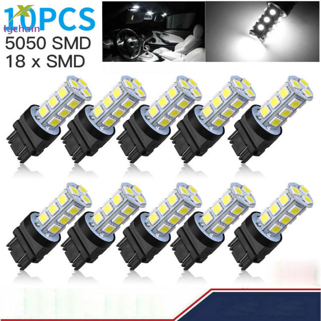 清倉折扣!! 3157 LED 汽車燈泡 DC12V 5050-18SMD 3157 T25 LED 燈泡 6500K