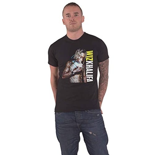 男士棉質 T 恤 Wiz Khalifa T 恤西裝外套徽標官方黑色尺碼 XXL 4XL 、 5XL 、 6XL