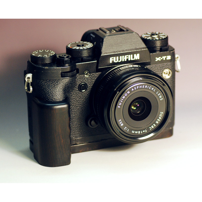 【光影原創】相機手柄 工作室黑檀木手柄 原創設計 適用於Fujifilm富士 XT2細節恰好搭配