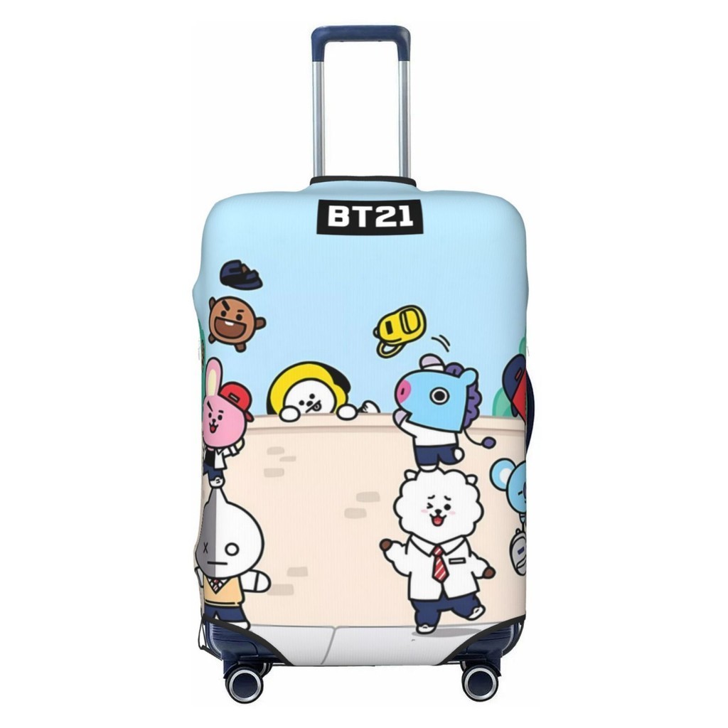 Bt21 BTS彈力行李套拉桿箱防塵防刮旅行套出差旅行箱保護時尚個性