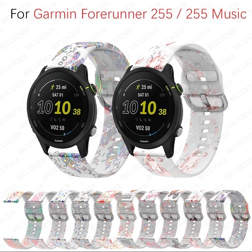 Garmin Forerunner 965 955 265 255 智能手錶腕帶手鍊透明圖案矽膠錶帶