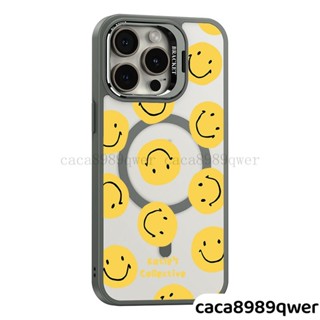 可愛笑臉 金屬鏡頭支架 磁吸手機殼 適用iPhone 16 15 14 13 12 11 Pro Max 防摔保護殼