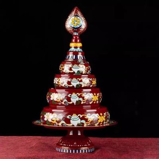 曼紮修盤藏傳佛具用品景泰藍磨光加厚曼達盤八吉祥曼茶盤