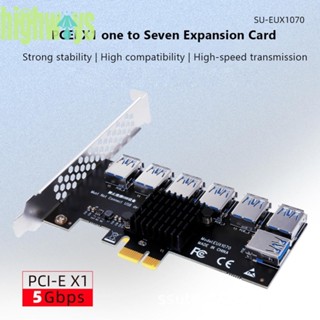 Eux1070 PCI-E 1x 1 to 7 Riser Card 用於 BTC Mining PCI Express