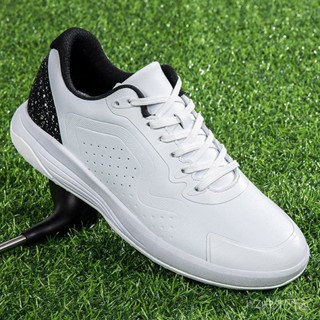 高爾夫球鞋男士黑色運動鞋子旋鈕鞋帶女鞋golf白色無釘鞋