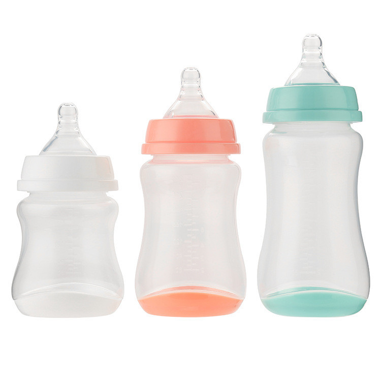工廠批發新生嬰兒寬口徑PP奶瓶寶寶塑膠奶瓶耐摔不帶手柄吸管組