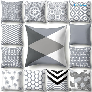 [LBA] 灰色幾何裝飾坐墊套家裝沙發45*45cm家居裝飾幾何枕套-CCA910