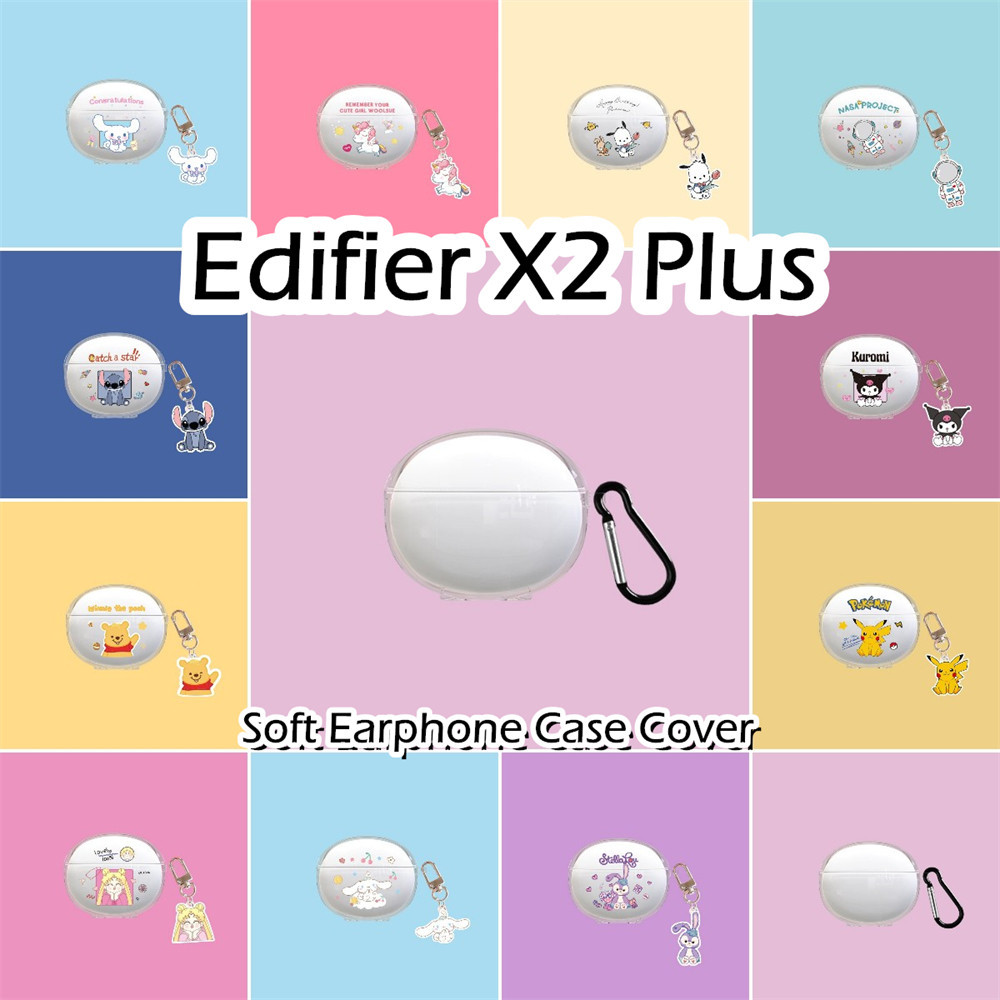 EDIFIER 現貨! 適用於漫步者 X2 Plus 保護套夏季風格卡通軟矽膠耳機保護套保護套