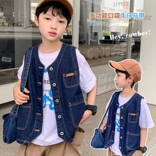 男童牛仔背心 兒童馬甲 夏裝外套 新款韓版 時尚寶寶 中小童上衣