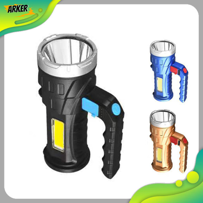 Areker 強力手持手電筒帶手柄 4 種不同模式防水 USB 可充電手持探照燈