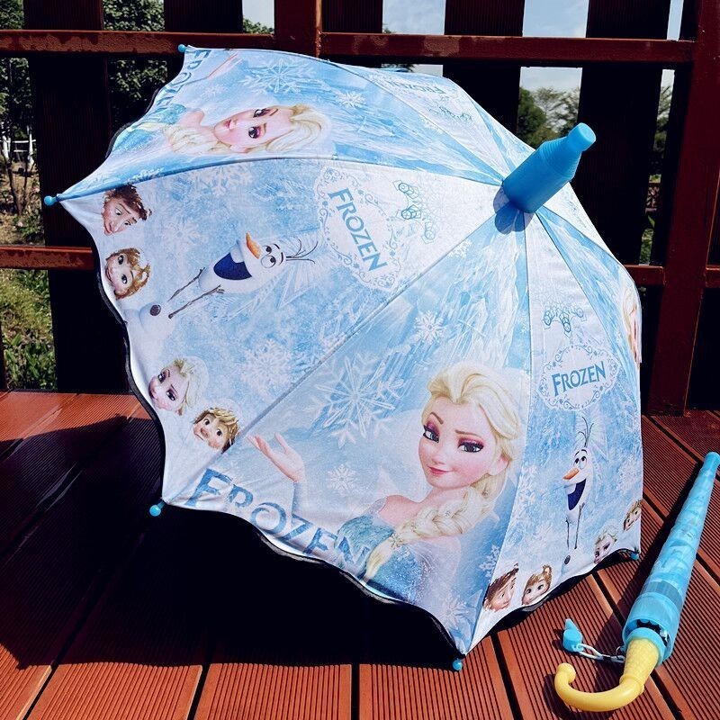 現貨冰雪奇緣艾莎公主兒童雨傘黑膠耐用加固防曬傘卡通女兒童傘3-8嵗0320hw