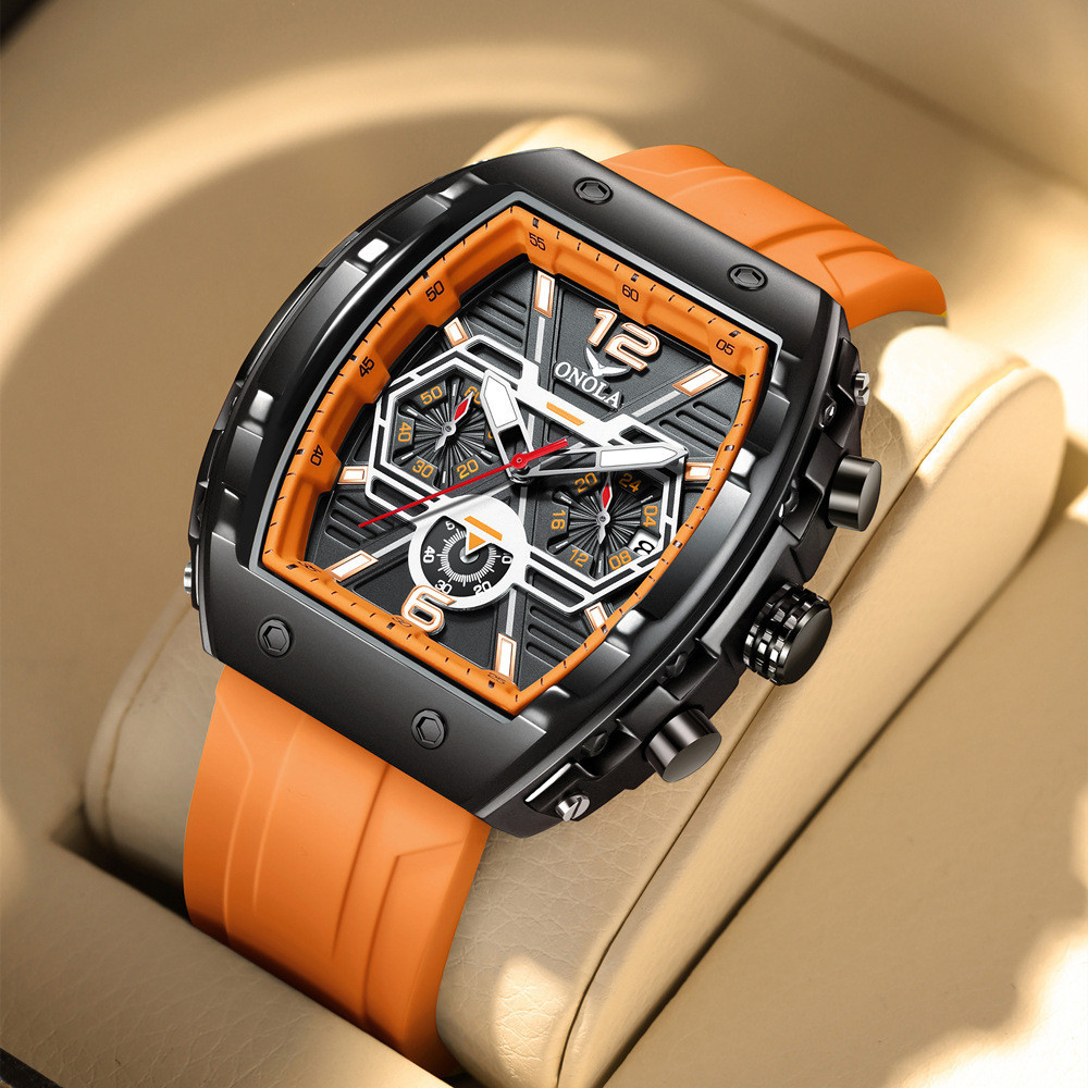 ONOLA爆款大盤設計爆款男士手錶 時尚多功能防水石英錶男 ON6852