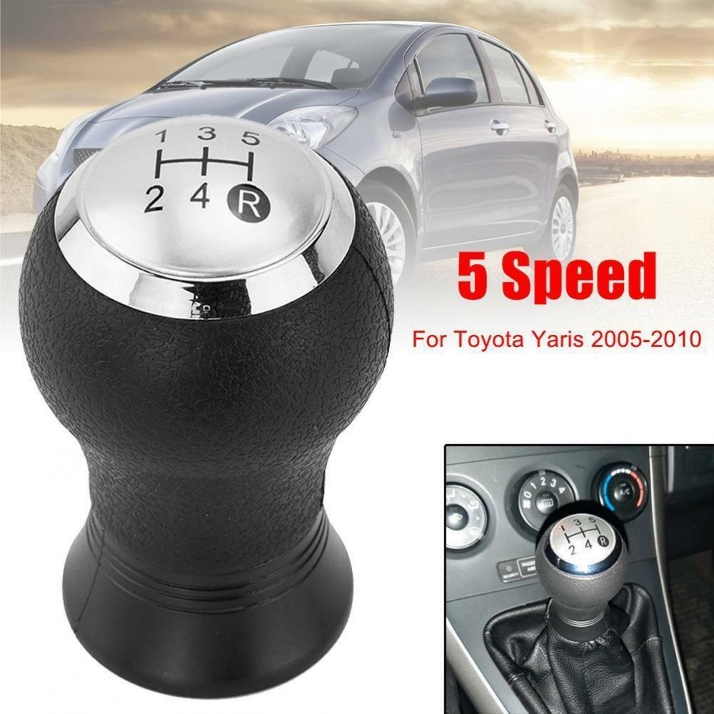 全新適用於豐田 Yaris2005-2010 5 速換檔旋鈕手球鍍鉻黑色