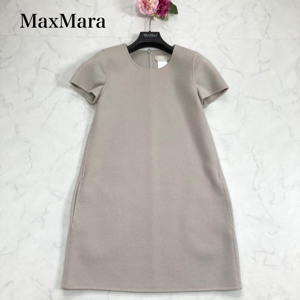 二手 - 義大利 MaxMara 短袖羊毛連身裙 38