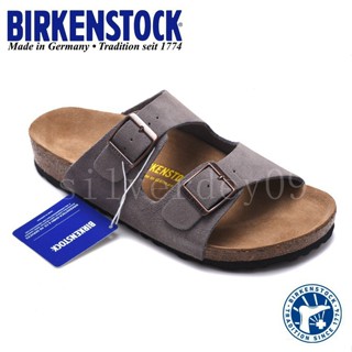 BIRKENSTOCK 買勃肯經典亞利桑那兩拖鞋-麂皮灰色