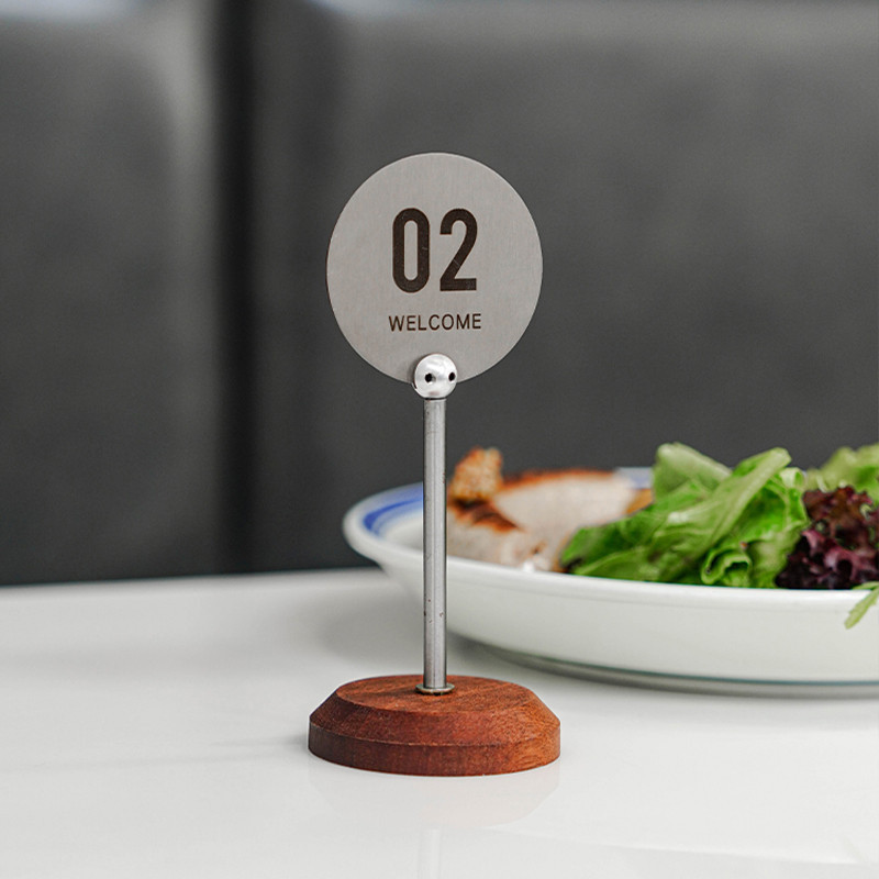 美地客製  不鏽鋼訂製桌號牌 餐桌立式號碼牌 高檔取餐牌 臺卡宴會展示牌 餐廳牌號 網紅點餐牌