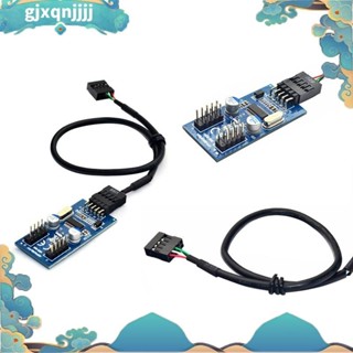 9pin USB 接頭公頭 1 到 2/4 母頭延長線卡桌面 9Pin USB HUB USB 2.0 9 針連接器適配