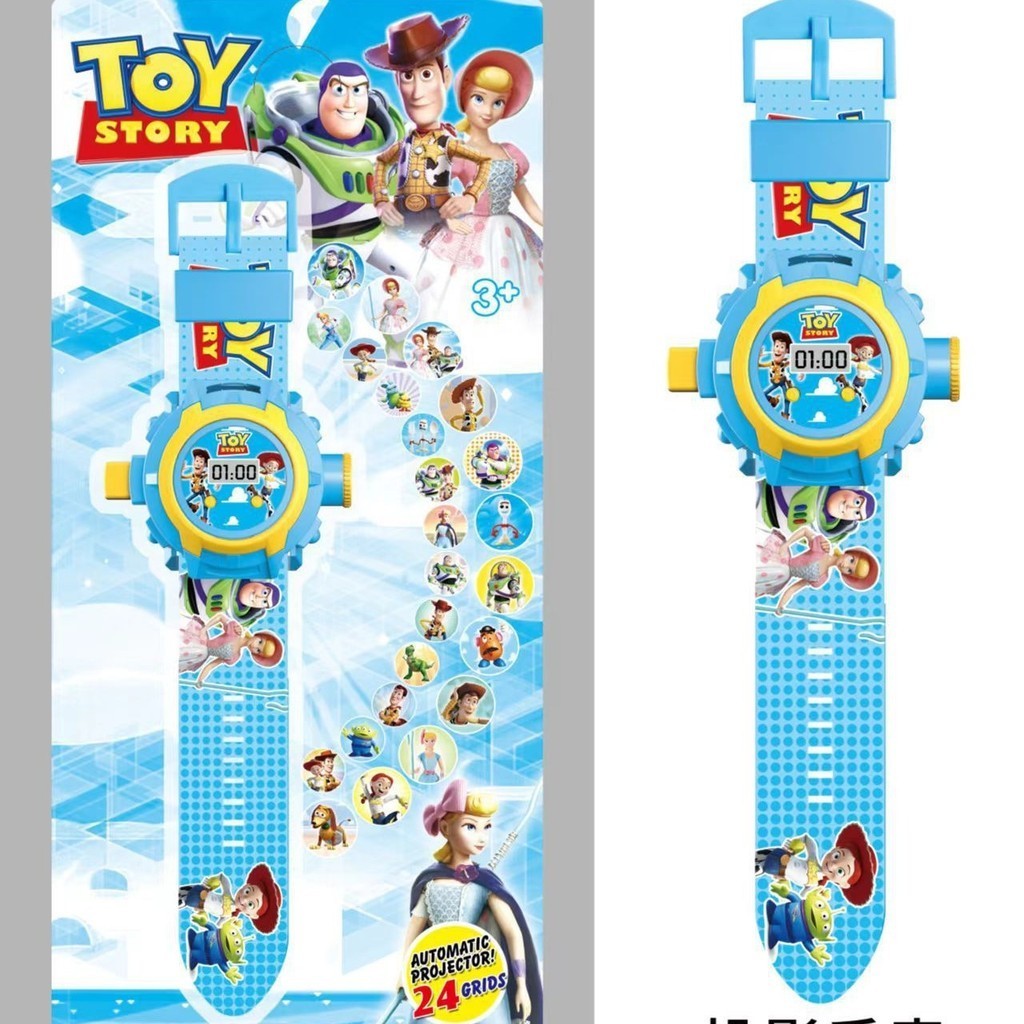 兒童卡通電子手錶巴斯光年玩具總動員益智投影可看時間玩具手錶