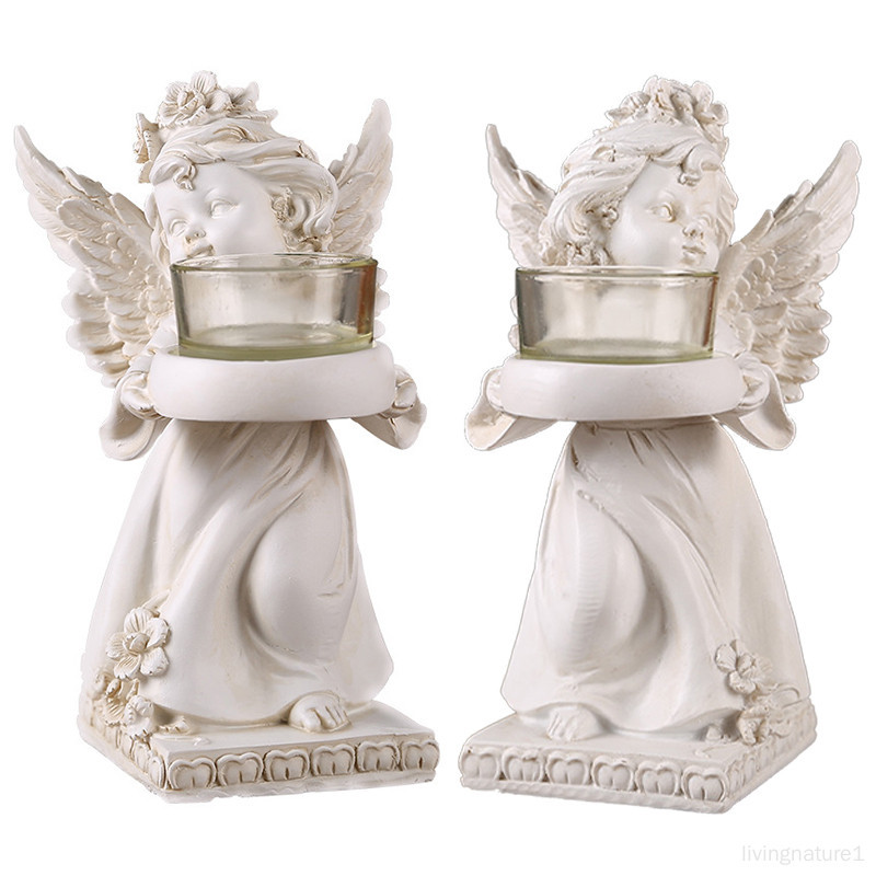 歐式復古天使燭臺擺件 樹脂家居桌面擺設 浪漫燭光晚餐氣氛裝飾道具
