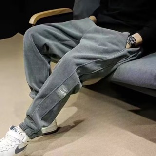 🔥48H出貨 M-8XL 韓系簡約燈芯絨束口褲男 大尺碼長褲 休閒縮口褲 男生運動長褲 鬆緊腰抽繩慢跑褲 加肥加大尺碼