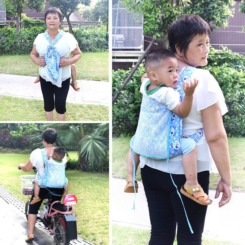 【台灣精選】簡易傳統四爪嬰兒背帶 雙肩后背帶 透氣嬰兒背袋 初生嬰兒四季通用