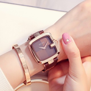 GUOU手錶 8190 （百分百正品） 簡約 方形 真皮 防水 高級女士石英手錶