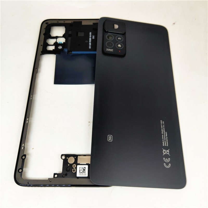 XIAOMI REDMI 適用於小米紅米 Note 11 Pro 5G 2201116Sg 中框+玻璃電池蓋門帶相機鏡頭