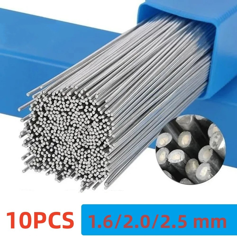 10 件鋁焊條 - 用於焊接鋁 - 用於焊接鋁的焊錫焊劑 - 低溫易熔 - 焊條有芯焊絲棒