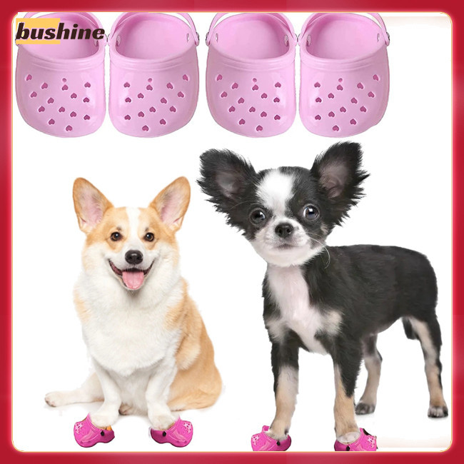 Bushine 2 件寵物夏季涼鞋帶防滑鞋底防水透氣舒適狗鞋