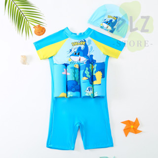 [男童] 泳裝男女童短袖連身泳衣兒童浮力兒童幼兒泳衣兒童寶寶