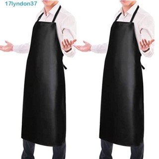LYNDONB圍裙厚可調聚氯乙烯防油皮革防污廚房工作服