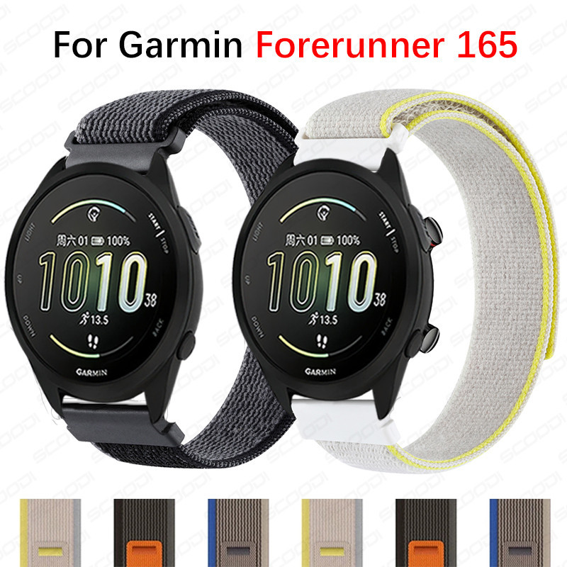 Garmin Forerunner 165 / 165 音樂尼龍腕帶智能手錶帶腕帶手鍊的越野環帶