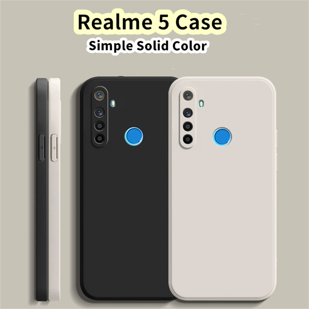 【Case Home】適用於 Realme 5 矽膠全保護殼防污簡約純色手機殼保護套