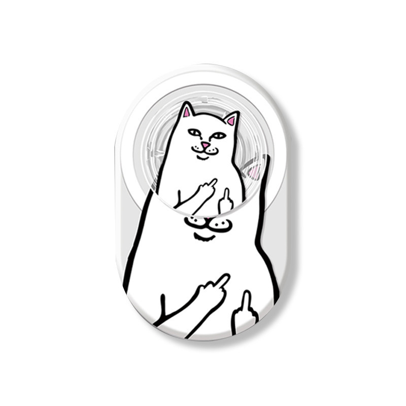 搞怪中指貓可愛matsui小狗適用iPhone15ProMax磁吸手機支架MagSafe氣囊摺疊伸縮啪嗒小眾男女情侶指環