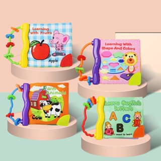 4 型嬰兒布書撥浪鼓牙膠兒童學習玩具安靜書籍新生兒益智玩具 0-12 個月【IU貝嬰屋】